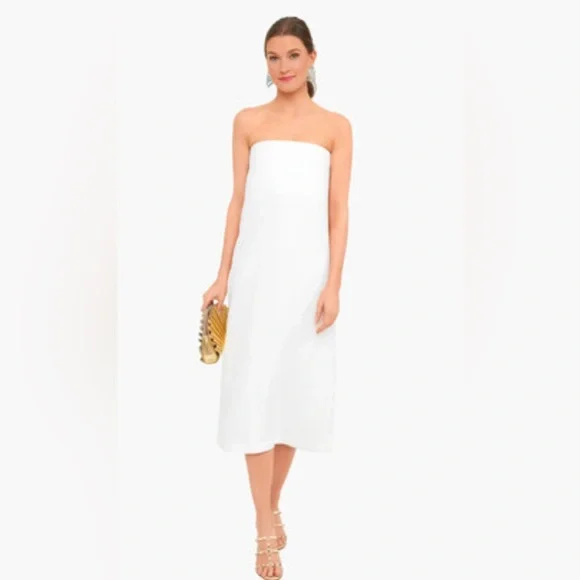 Tuckernuck Strapless White Midi Dress - Picture 2 of 12